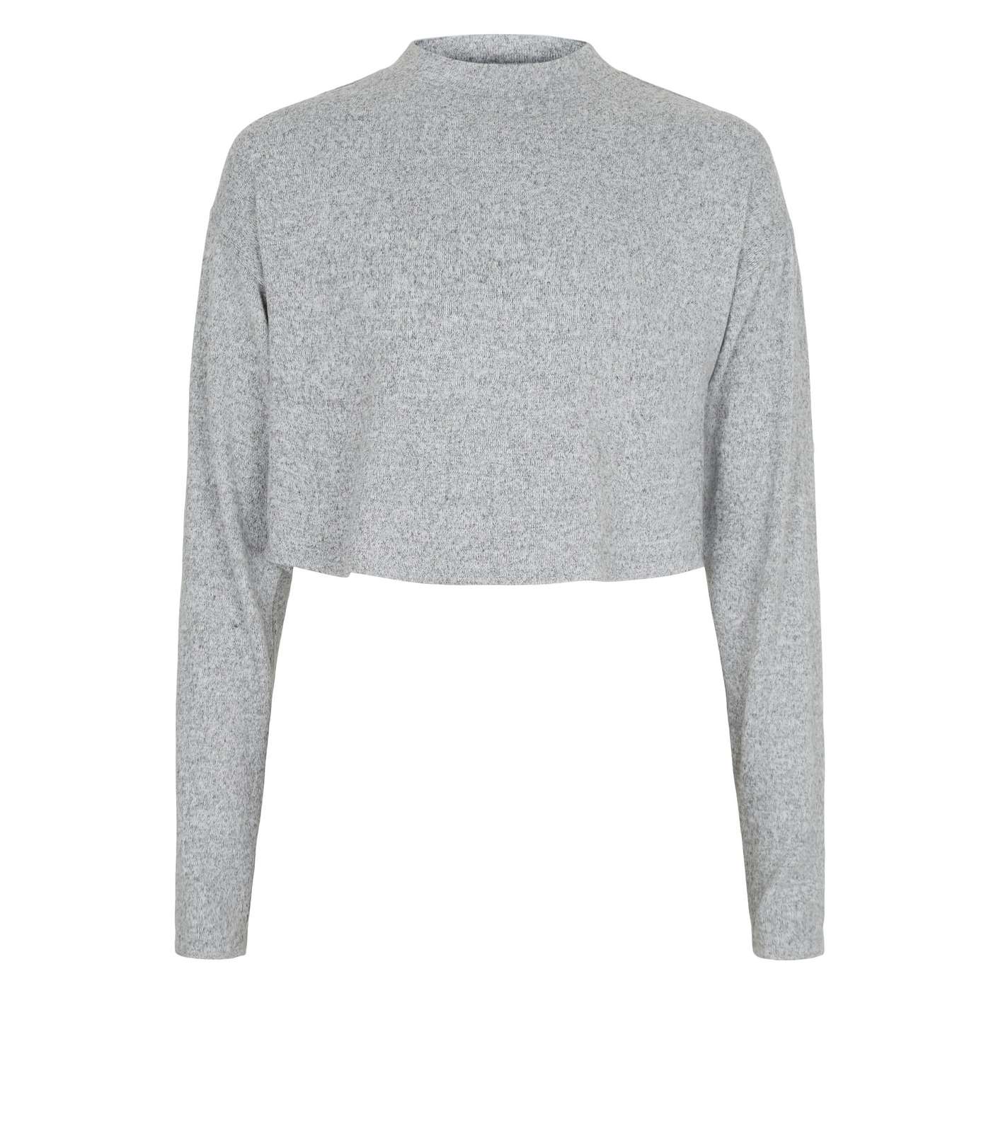 Girls Grey High Neck Recycled Jumper Image 4