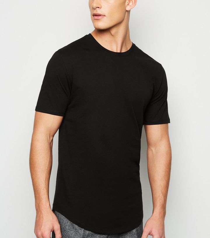 Only & Sons Black Long Logo T-Shirt New
