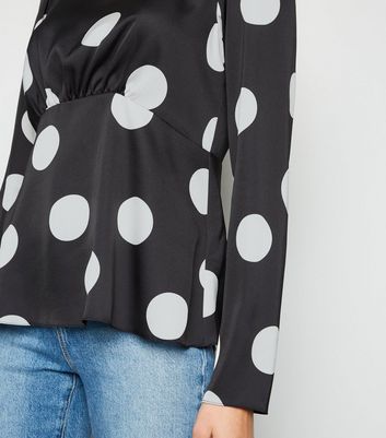 Blouse With Large Polka Dots - Image Of 