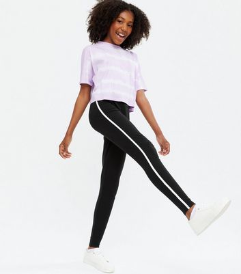 leggings white stripe