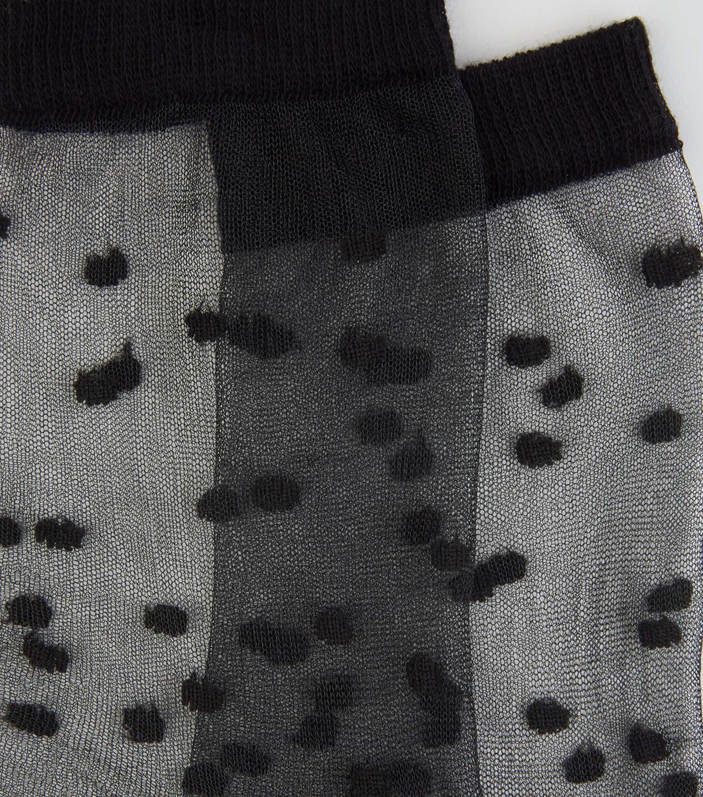 Black Sheer Mesh Polka Dot Socks  Image 3
