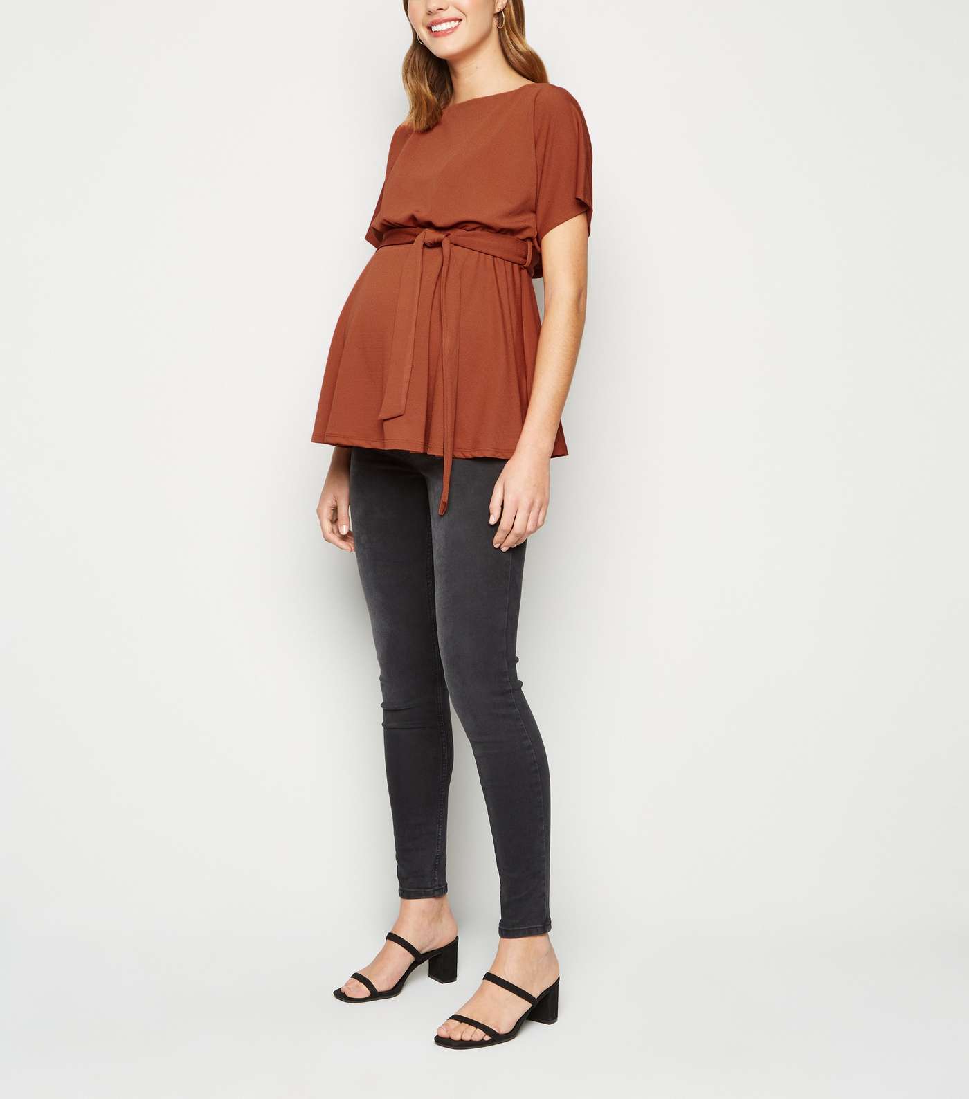 Maternity Rust Batwing Top Image 2