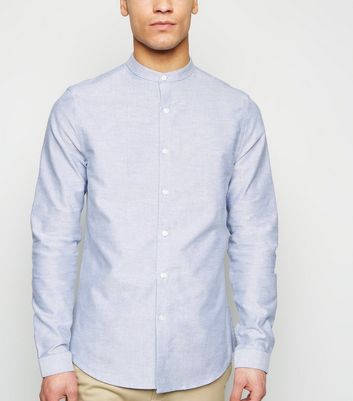 Long Sleeve Grandad Oxford Shirt 