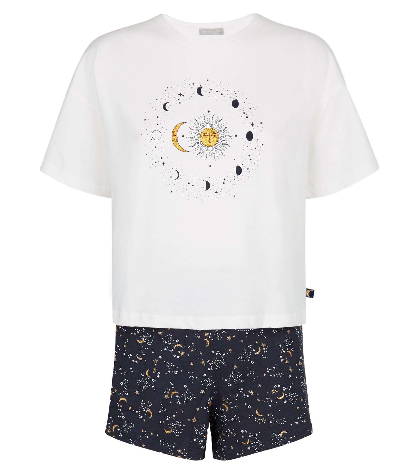 Off White Sun and Moon Print Pyjama Set Image 4