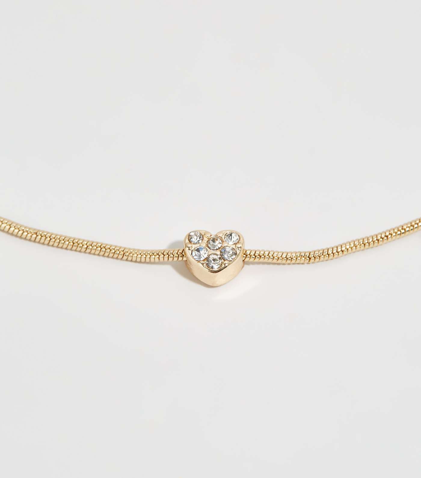 Gold Diamanté Mini Heart Choker Image 3