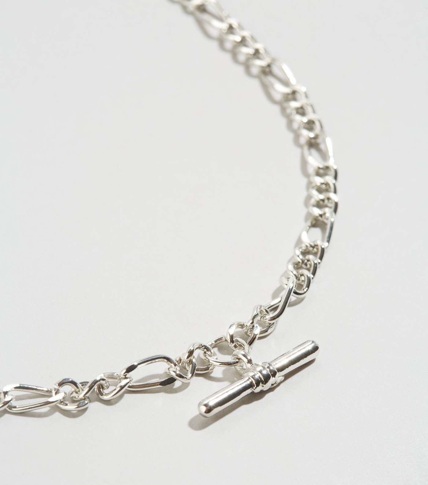 Silver Bar Chain Necklace Image 3
