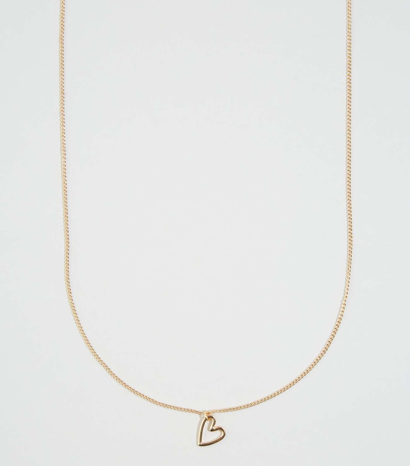 Gold Sketch Heart Pendant Necklace
