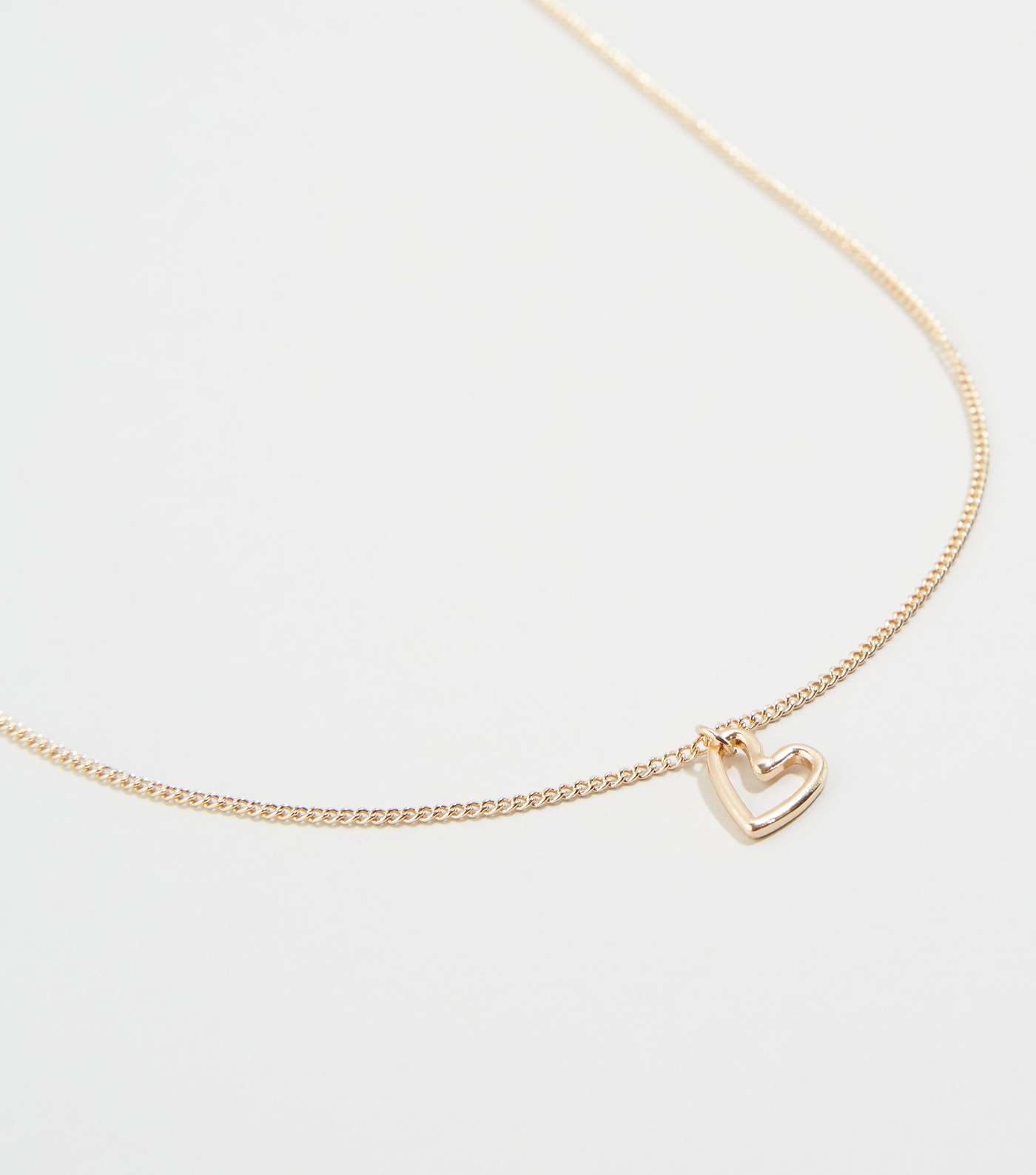 Gold Sketch Heart Pendant Necklace Image 3