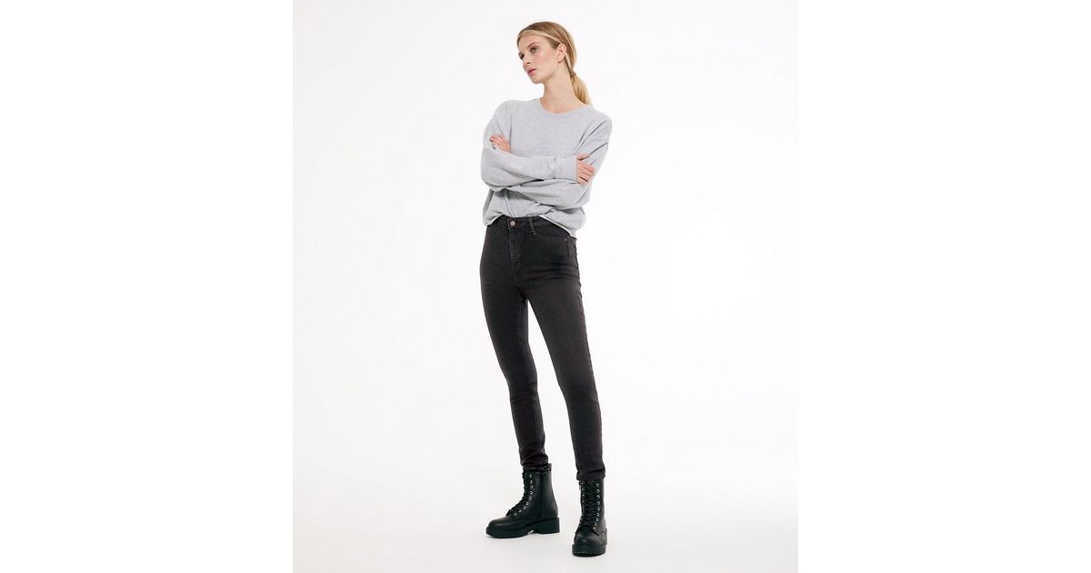 Tall Black High Waist Hallie Super Skinny Jeans | New Look