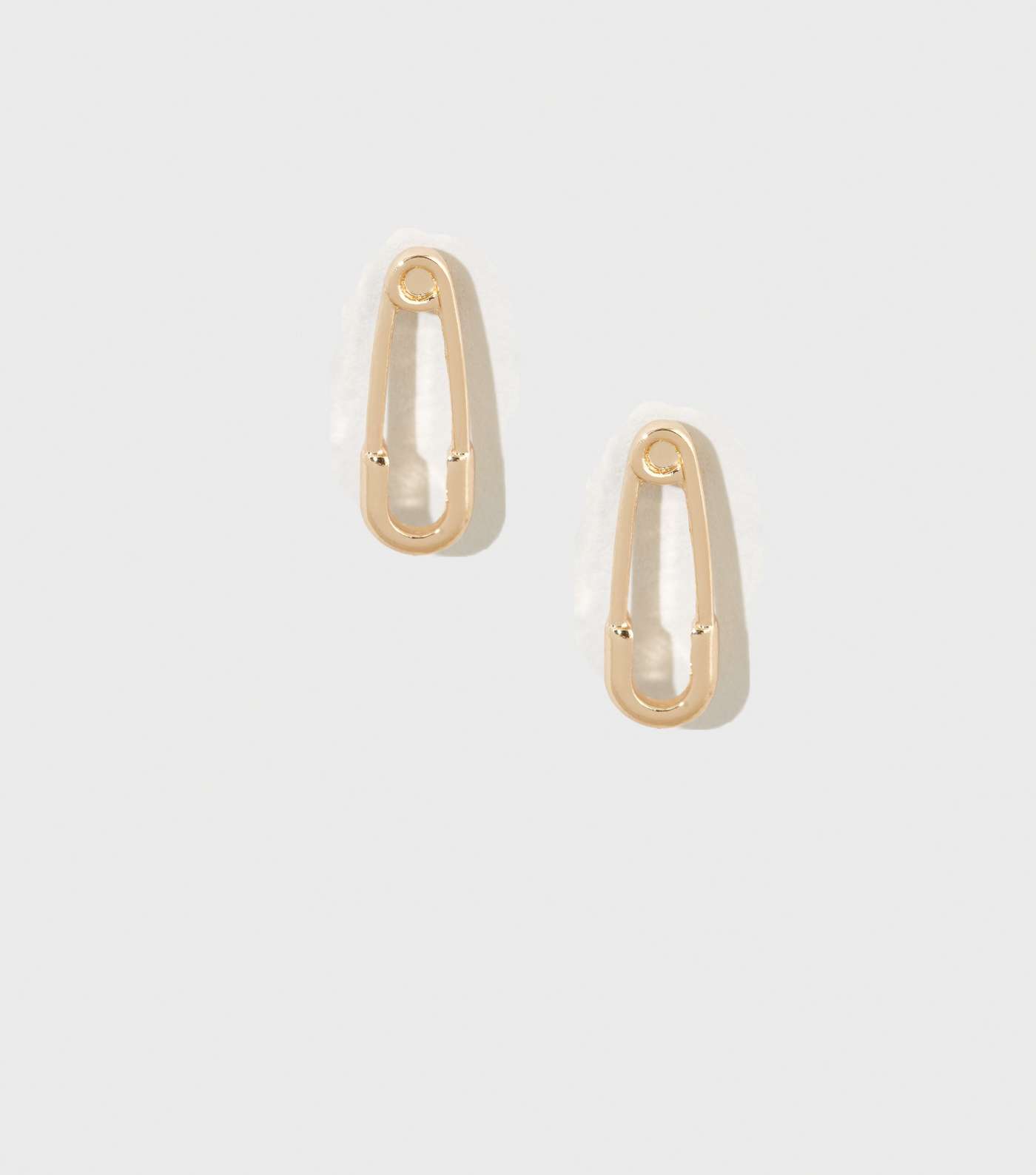 Gold Safety Pin Stud Earrings