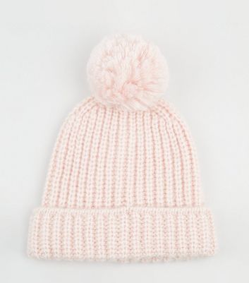 Pink Knit Pom Pom Bobble Hat | New Look