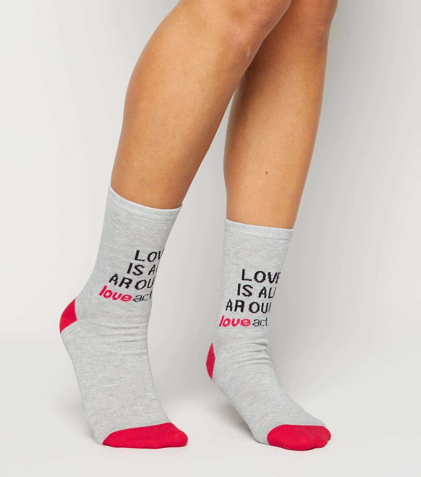 Grey Love Actually Slogan Socks Image 2