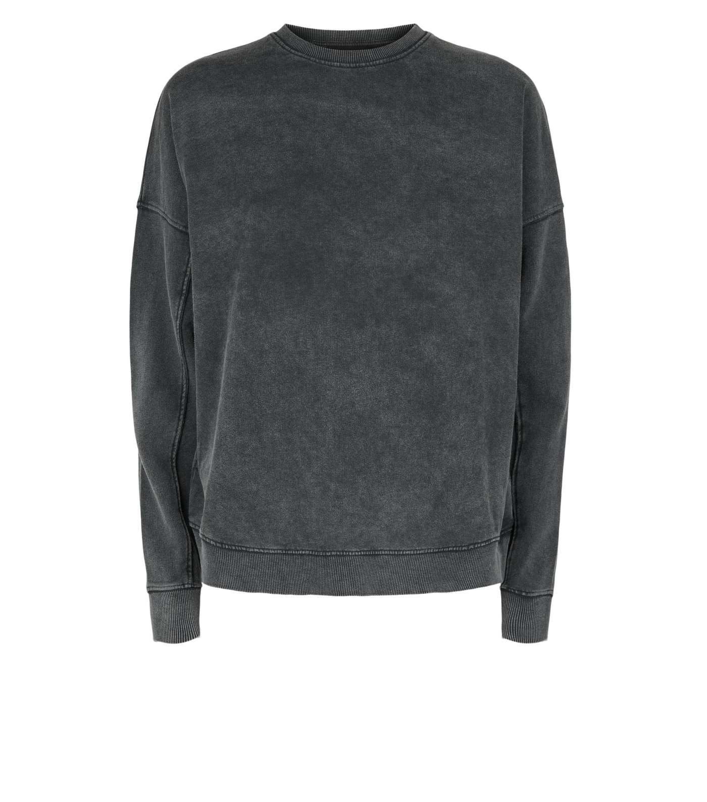 Dark Grey Acid Wash Sweatshirt Image 4