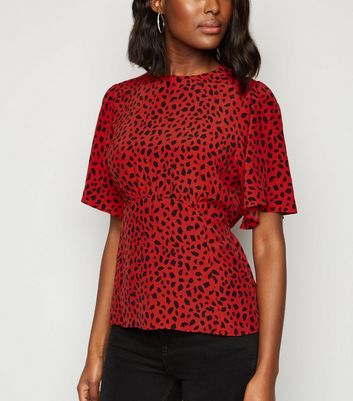 red leopard print top