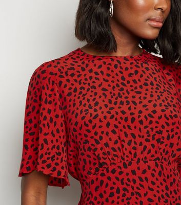 red leopard print blouse