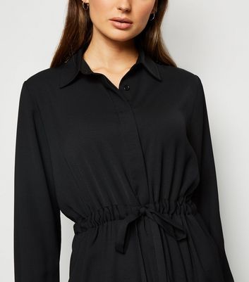 drawstring waist shirt dress