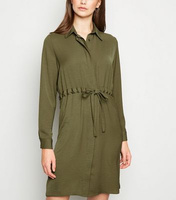 new look green shirt dress