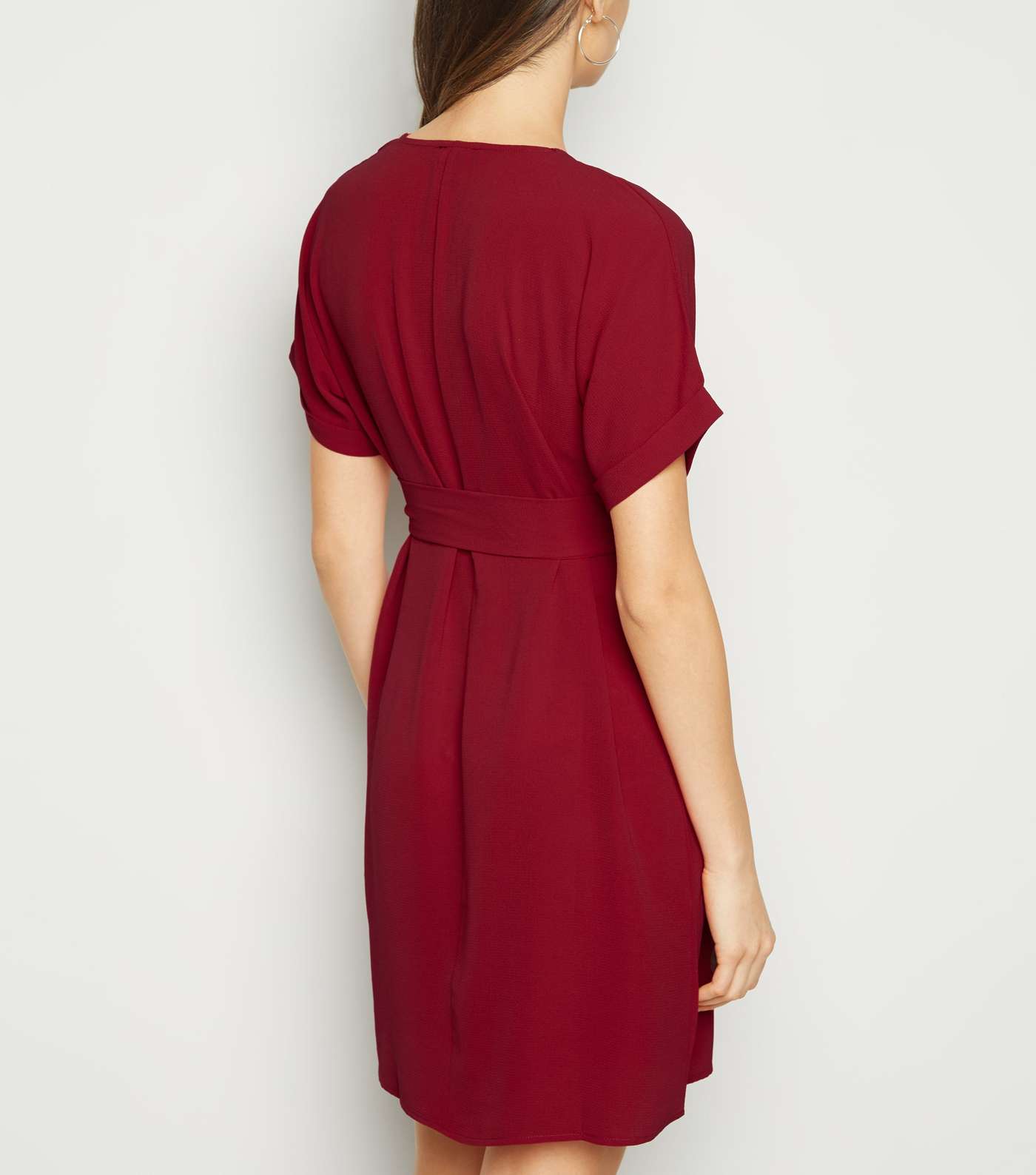 Tall Red Belted Tunic Dress Image 3
