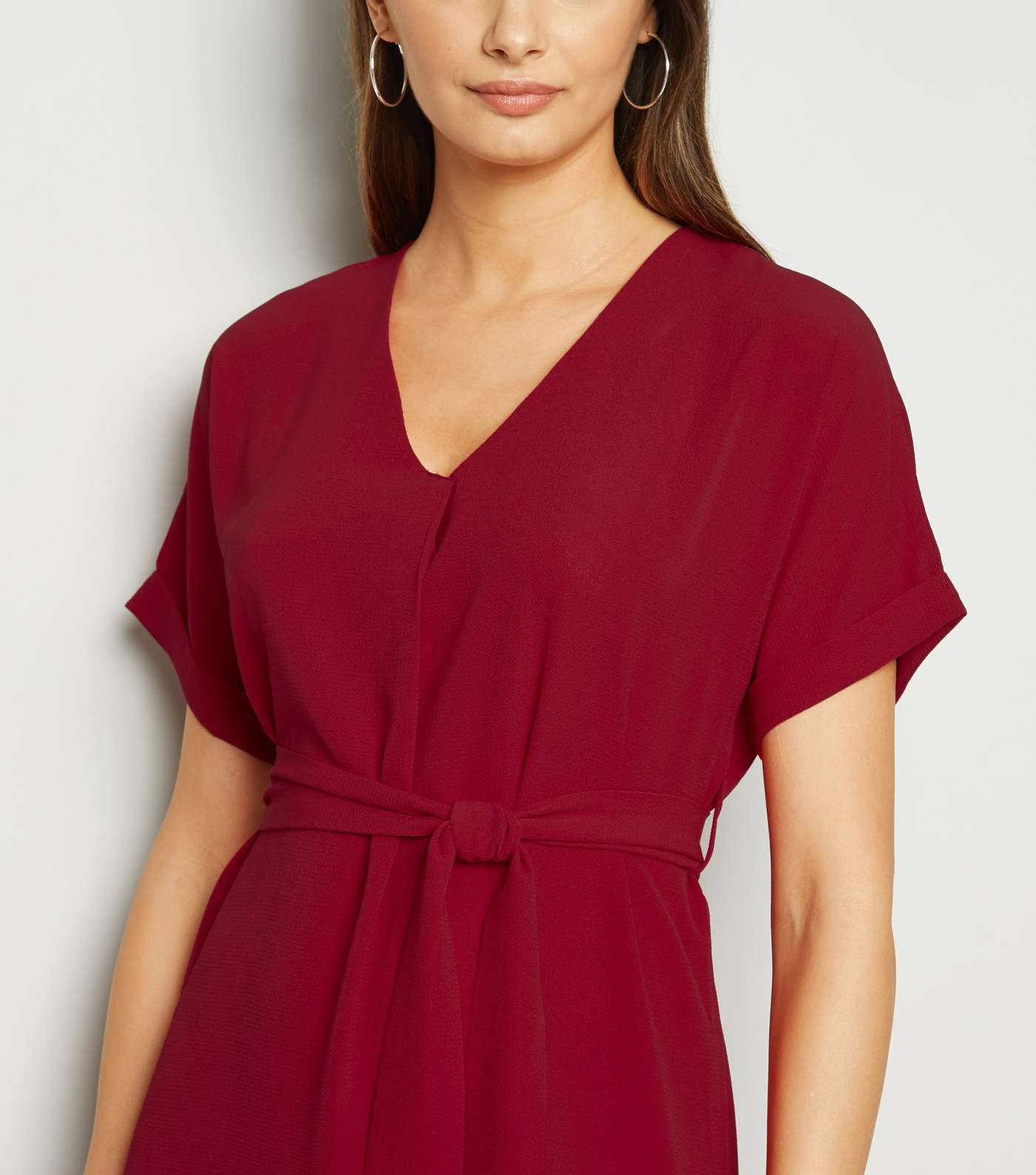 Tall Red Belted Tunic Dress Image 5