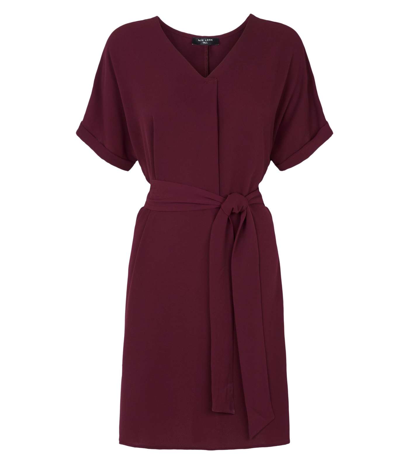 Tall Burgundy Belted Tunic Dress Image 4