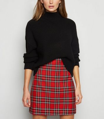 Red Tartan Check Woven Mini Skirt | New 