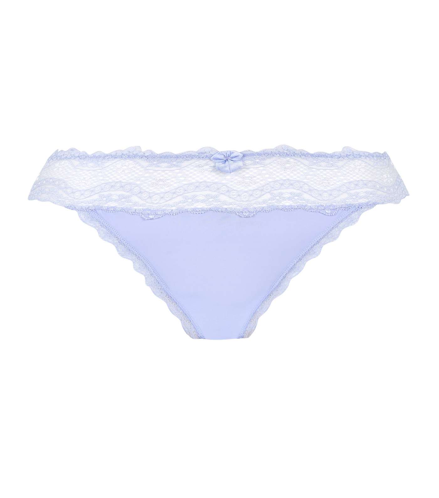 Pale Blue Lace Waist Thong Image 3