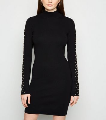 black jumper dress new look