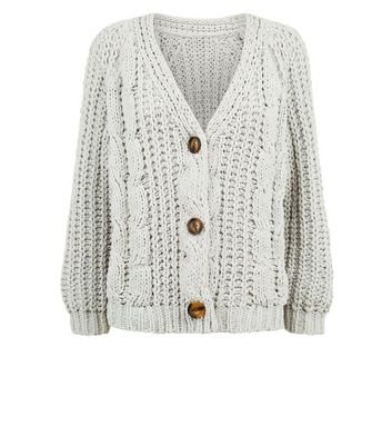 grey knitted cardigan womens