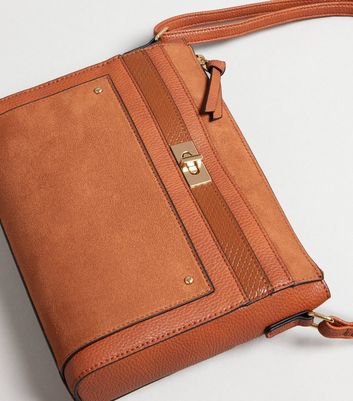 Tan Zip Top Cross Body Bag New Look
