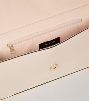Cream Patent Metal Trim Clutch New Look Vegan shop for Cream Patent Metal Trim Clutch New Look Vegan at Shopo