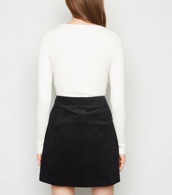 Black cord clearance skirt new look