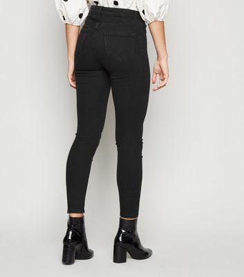 womens black high waisted super skinny jeans