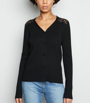 Black lace cardigan new deals look