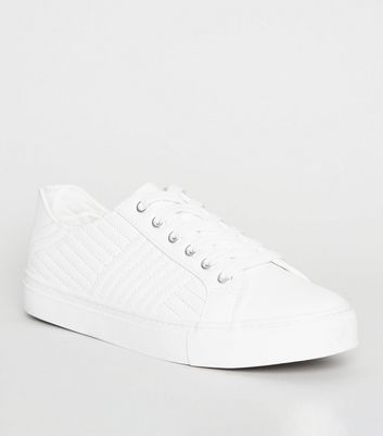 new look ladies white pumps