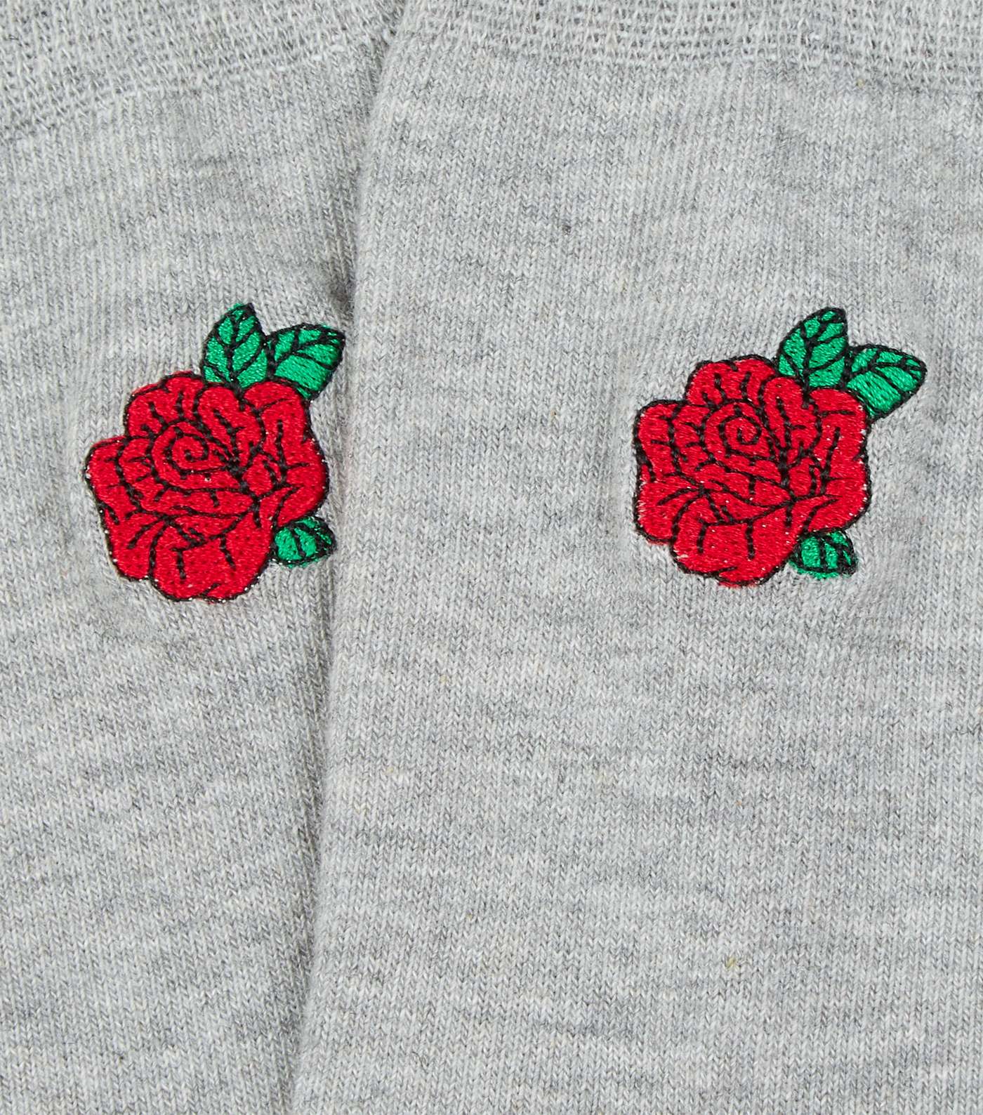 Grey Rose Embroidered Socks Image 3
