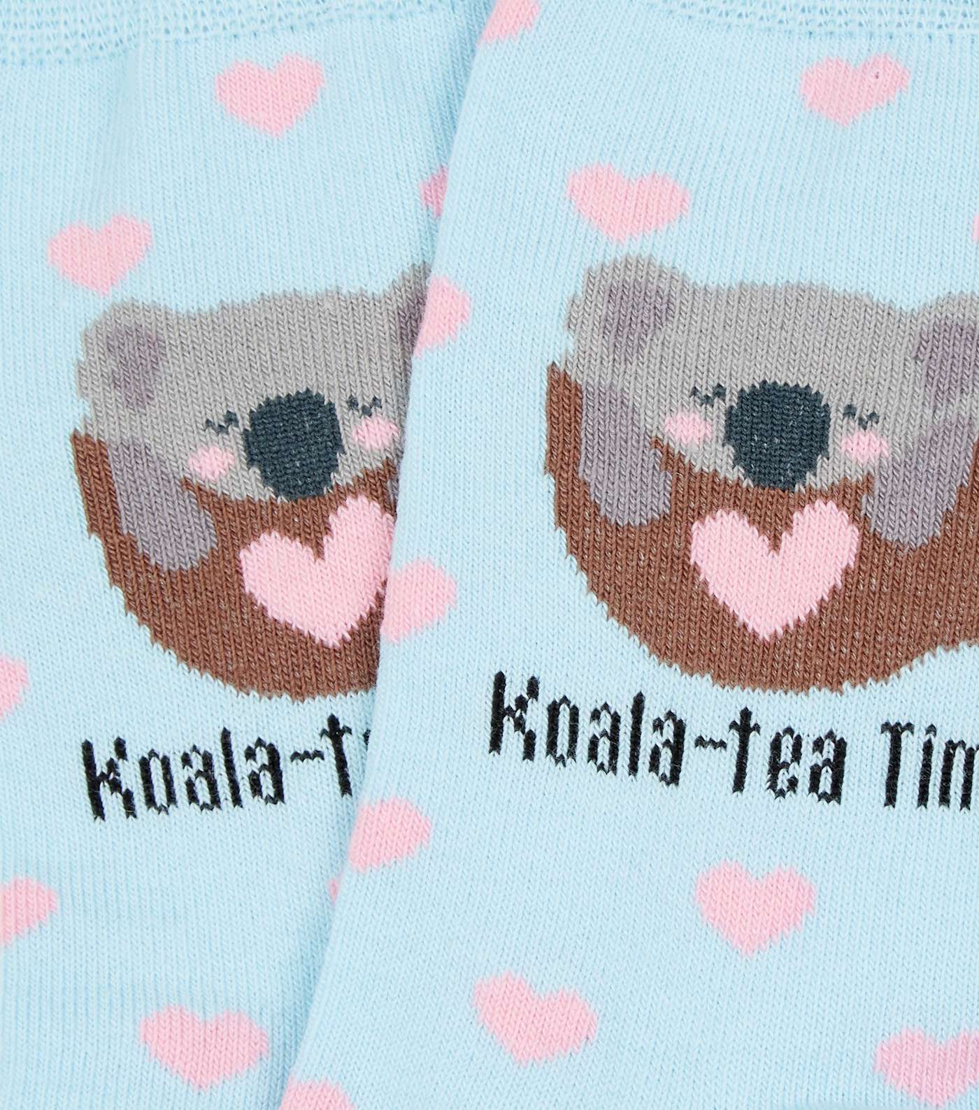Pale Blue Koala-Tea Time Slogan Socks Image 3
