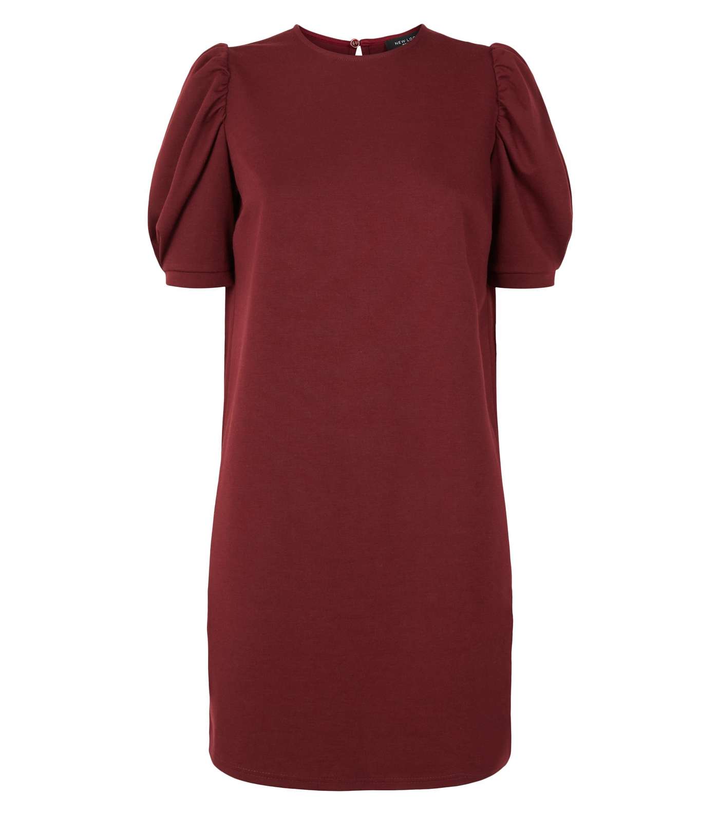 Petite Burgundy Puff Sleeve Tunic Dress Image 4