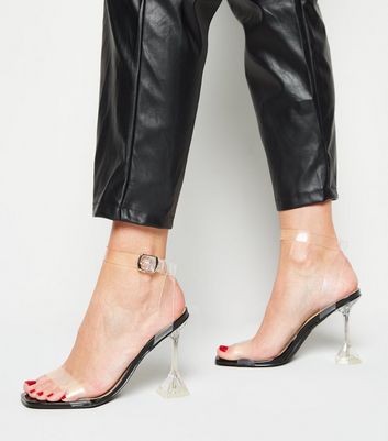 clear strap heels new look