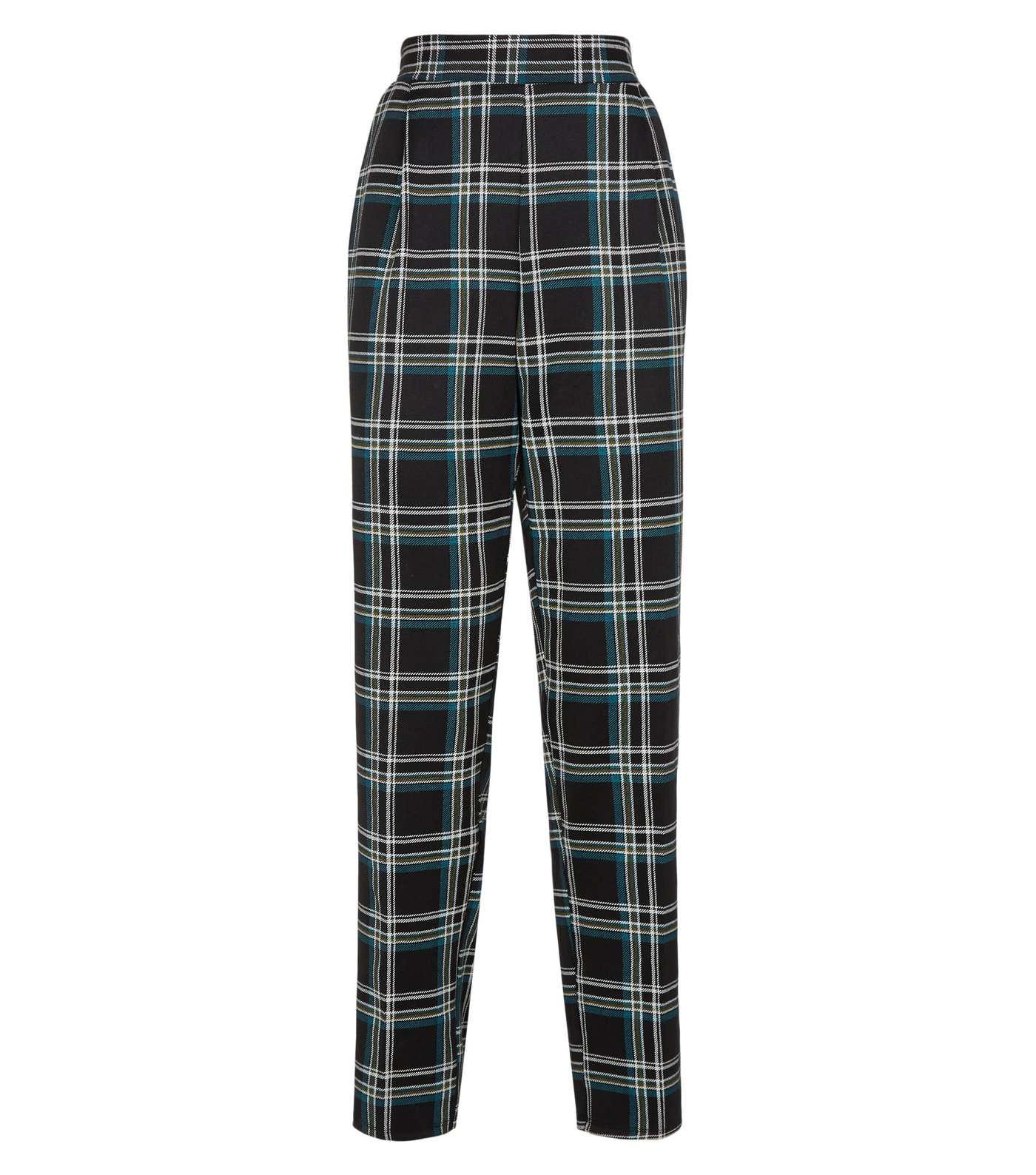 Tall Black Check Jersey Trousers Image 4
