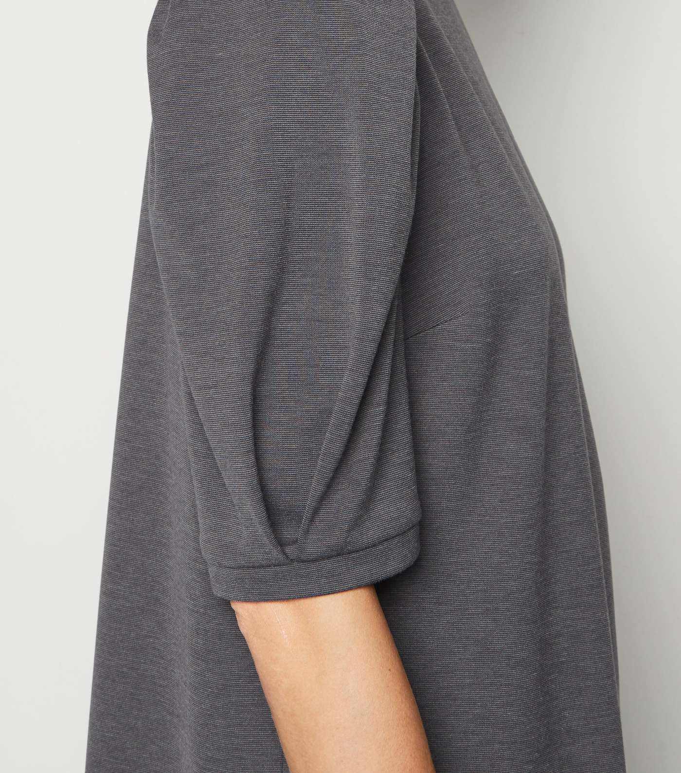 Tall Dark Grey Puff Sleeve Tunic Dress Image 5