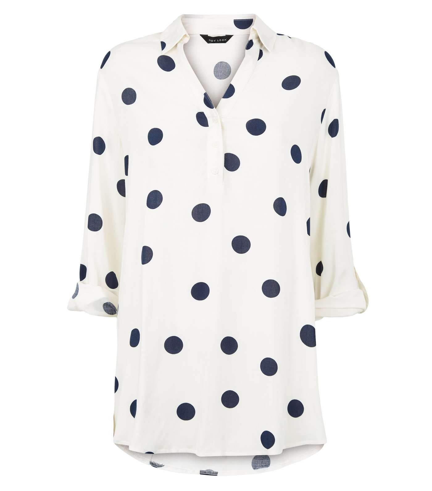 Cream Polka Dot Overhead Shirt Image 4