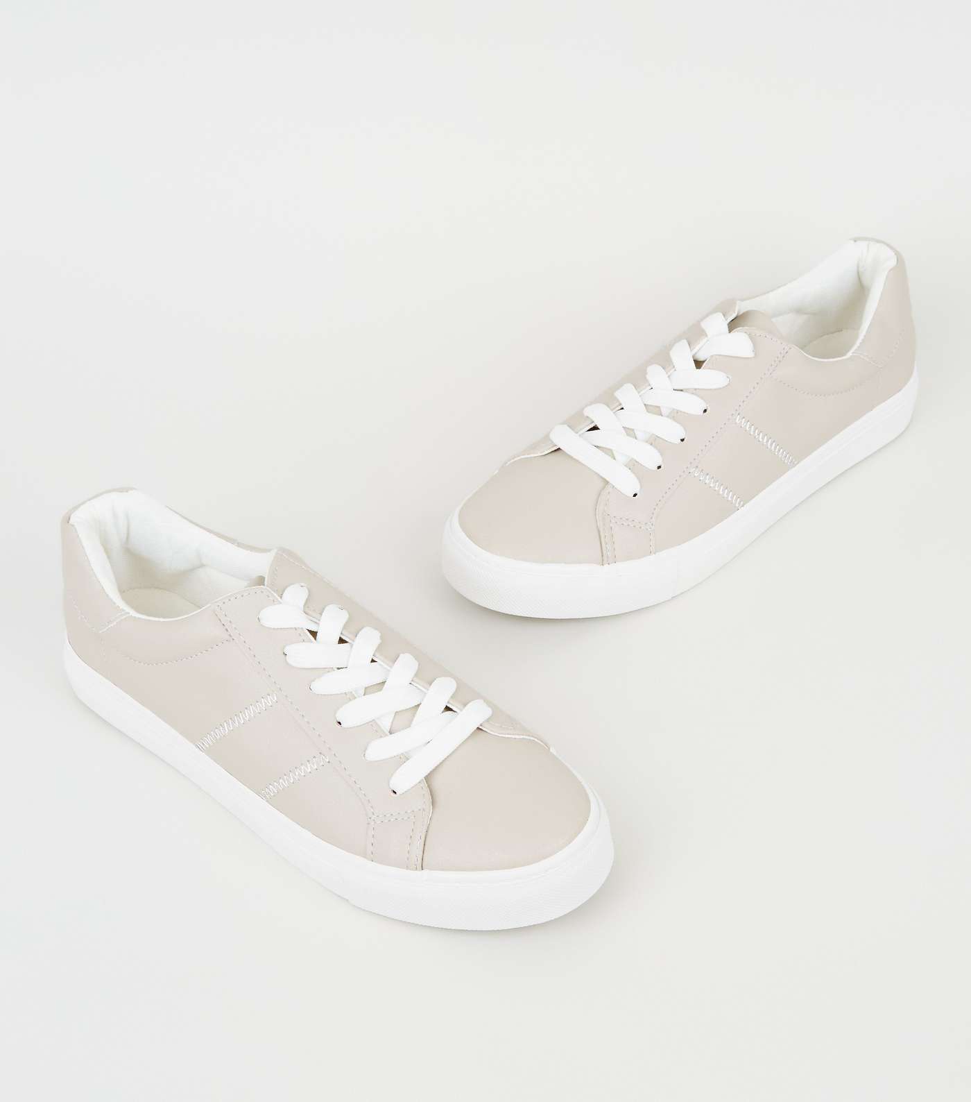 Grey Stitch Side Lace-Up Trainers Image 3