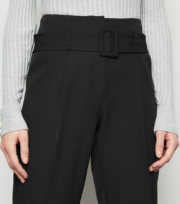 high waisted buckle trousers