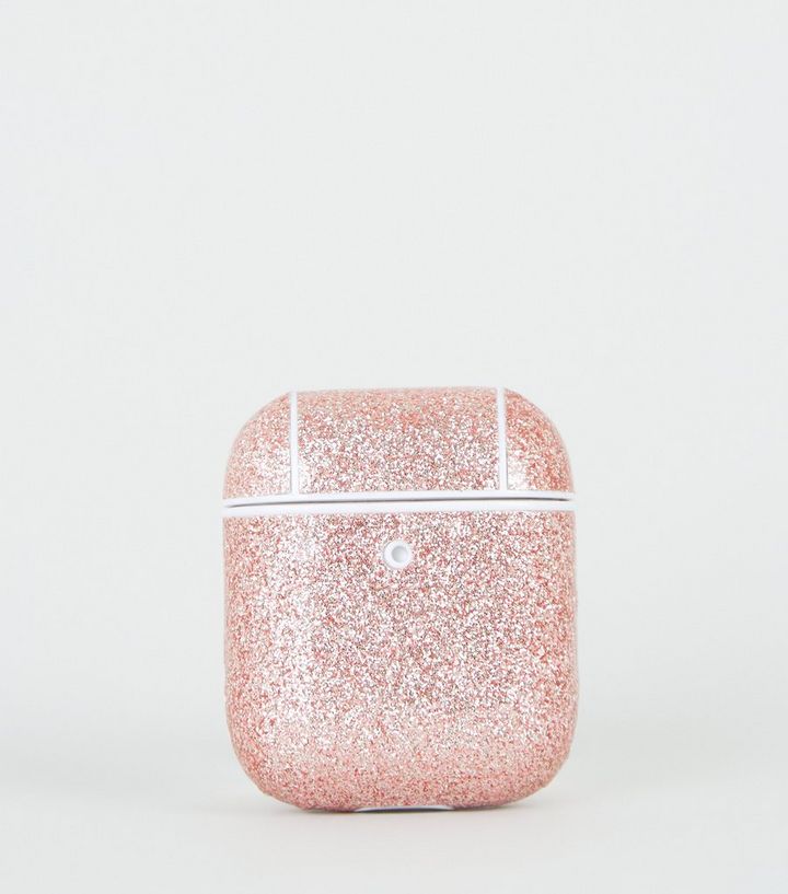 Rose Gold Glitter Mini Case For Airpods 1 2 New Look
