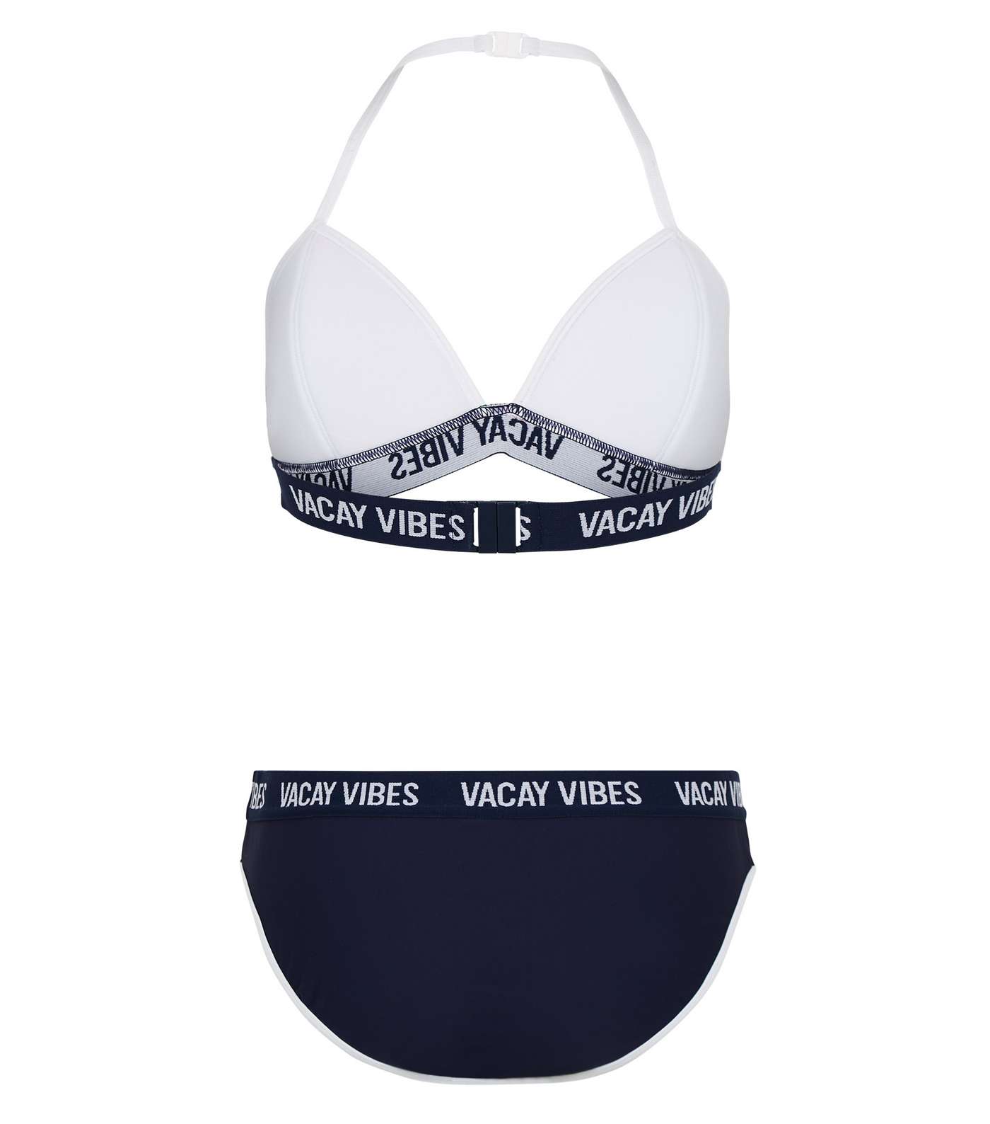 Girls Navy Colour Block Vacay Bikini Set Image 2