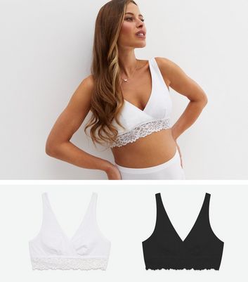 New Look Maternity 2 Pack Lace Trim Nursing Bra