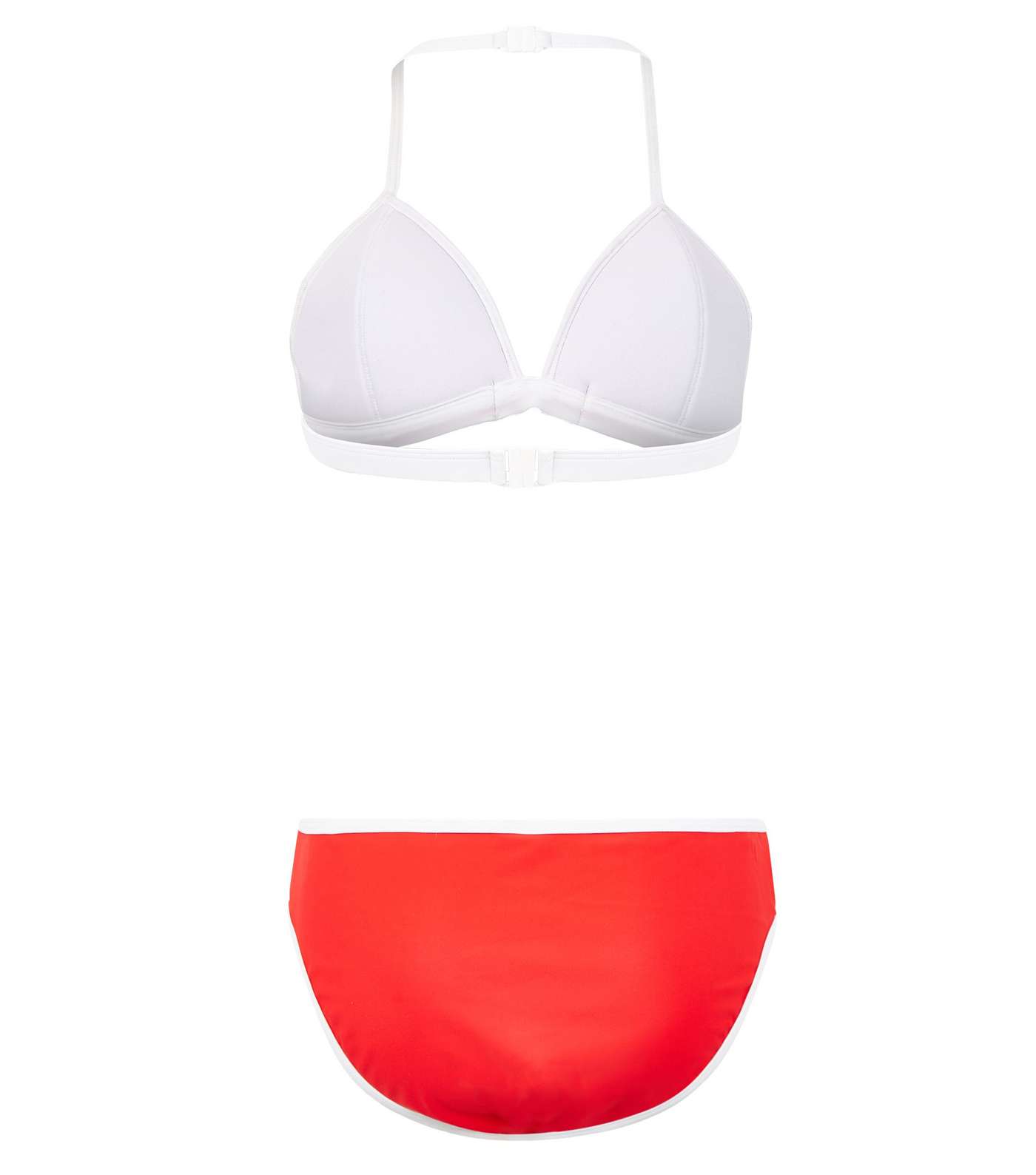 Girls Red Scuba Clip Buckle Bikini Set Image 2