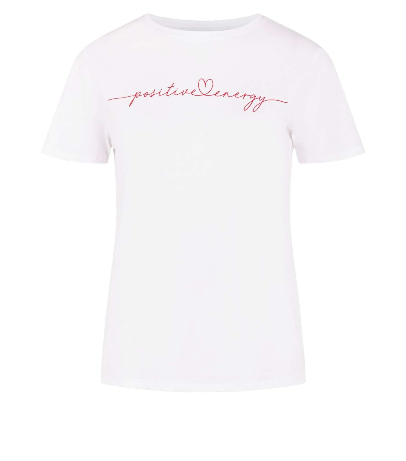 Petite White Positive Energy Slogan T-Shirt Image 4