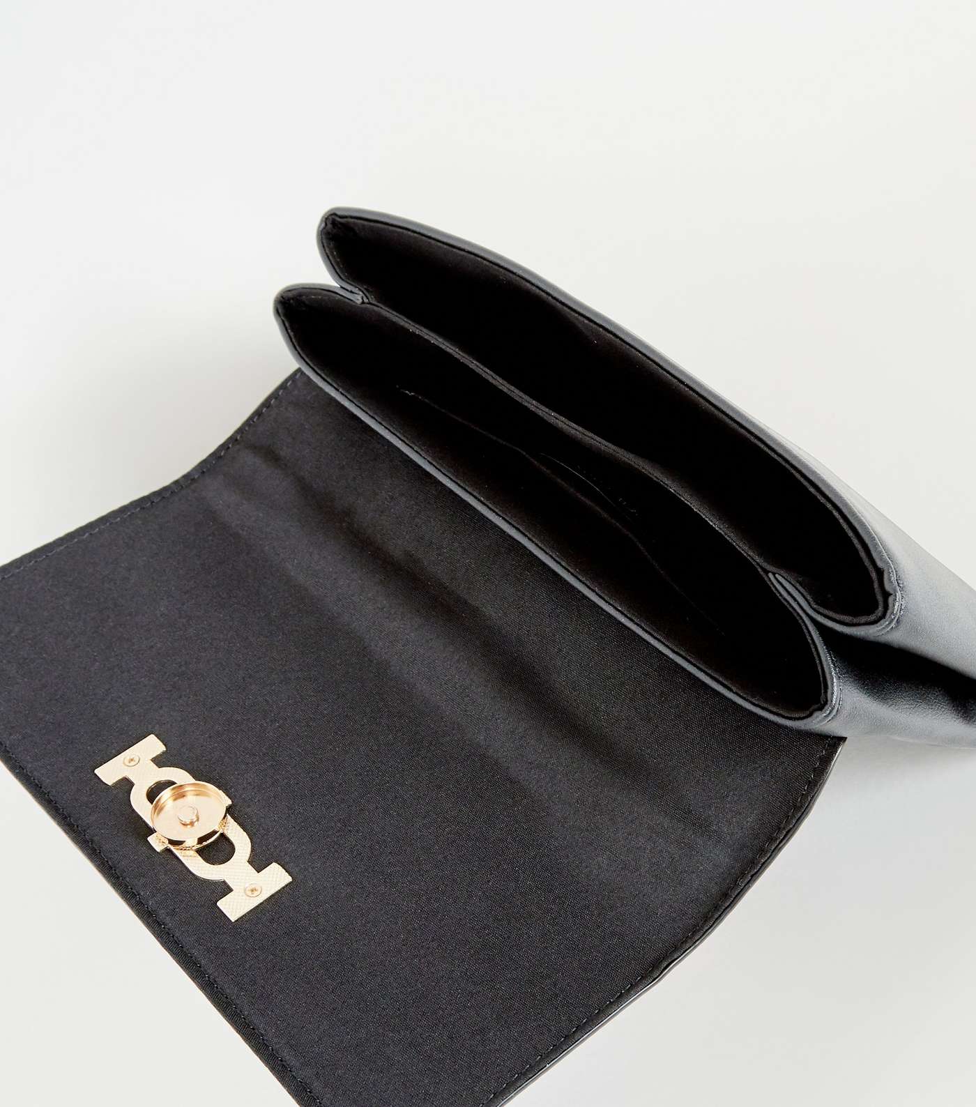 Black Faux Snake Trim Chain Shoulder Bag Image 4