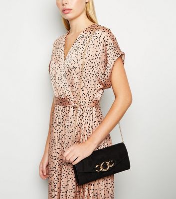 Black Suedette Chunky Chain Clutch Bag New Look Vegan shop for Black Suedette Chunky Chain Clutch Bag New Look Vegan at Shopo